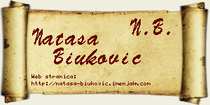 Nataša Biuković vizit kartica